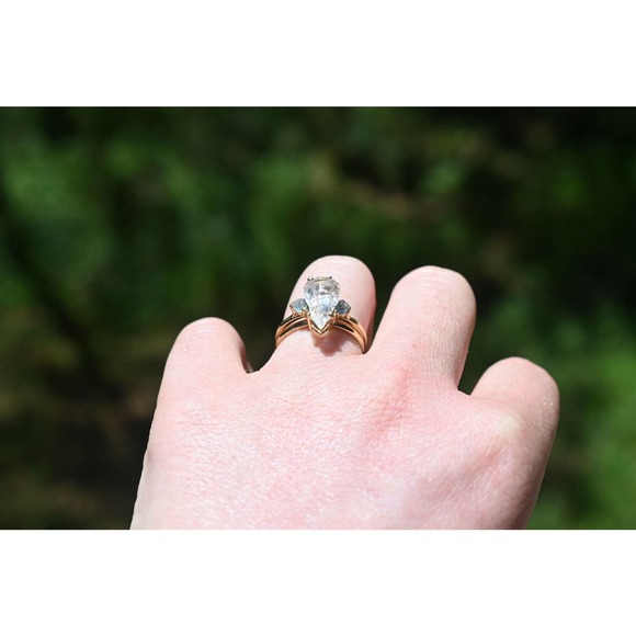 Raw Stone Ring, Bohemian Ring, Unique gift for Her, Raw Crystal Ring - Picture 6 of 8